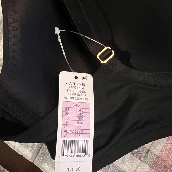 Natori 34D lace strap black bra - New With Tags - Picture 5 of 5
